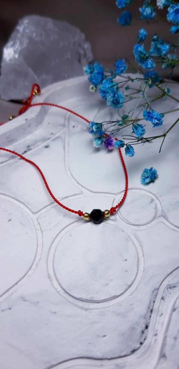 Bransoletka TALIZMAN- OCHRONA z Czarnym Turmalinem  (ok.4 mm)