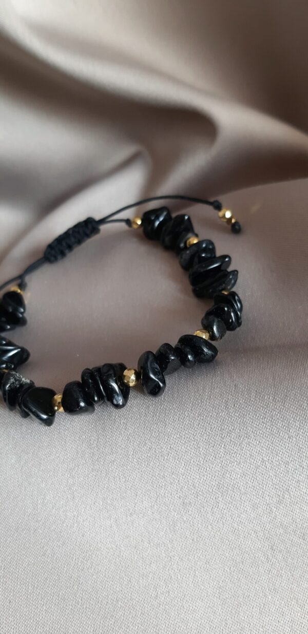 Tarcza przed Negatywną Energią– Bransoletka ochronna z czarnego turmalinu i hematytu