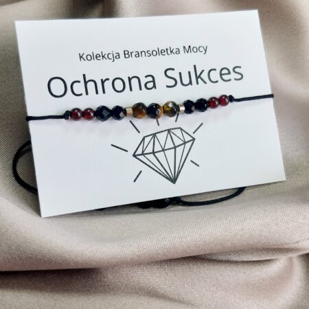 Ochrona i Sukces, Siła Intencji – Bransoletka z tygrysim okiem, onyksem i granatem