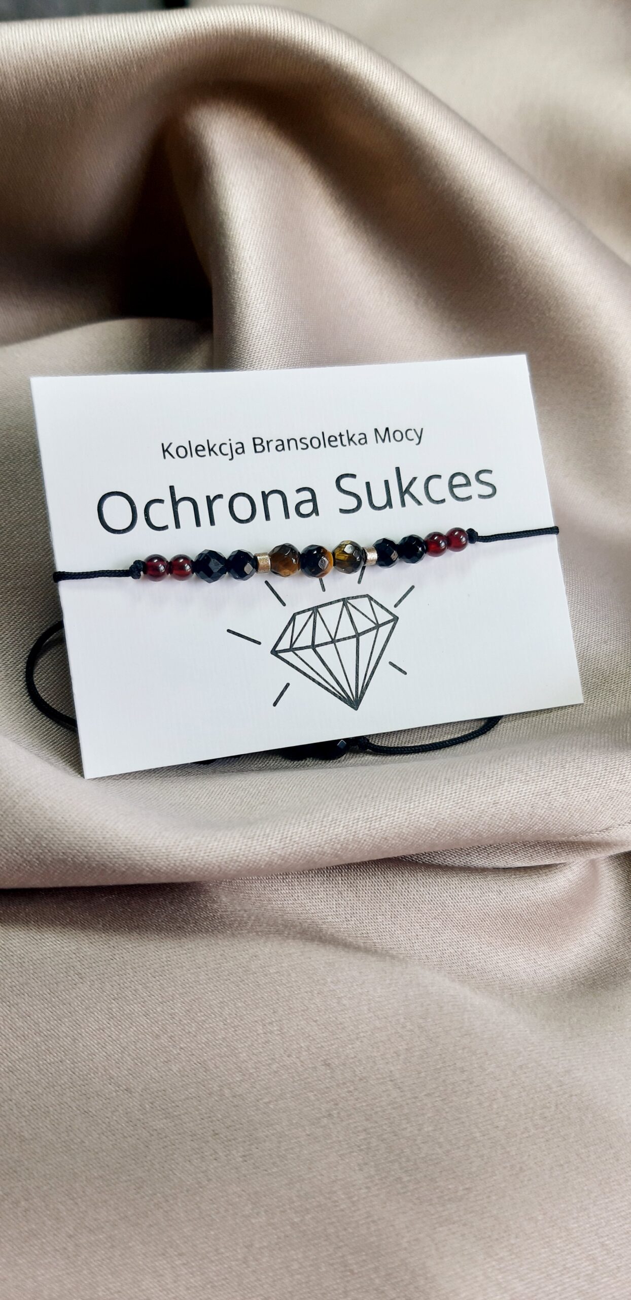 Ochrona i Sukces, Siła Intencji – Bransoletka z tygrysim okiem, onyksem i granatem - obrazek 1