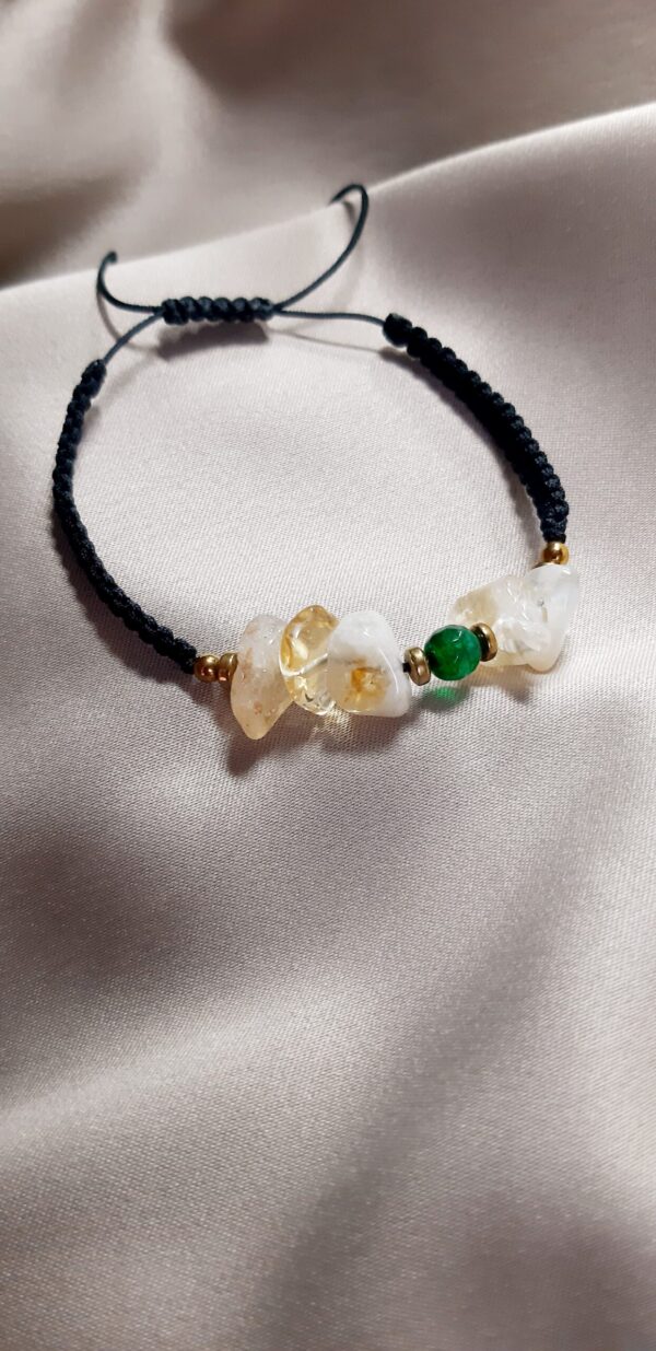 "Światło Spokoju" – Bransoletka z cytrynem, jadeitem i hematytem