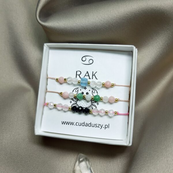 Zodiakalny Rak, zestaw bransoletek 3 szt.