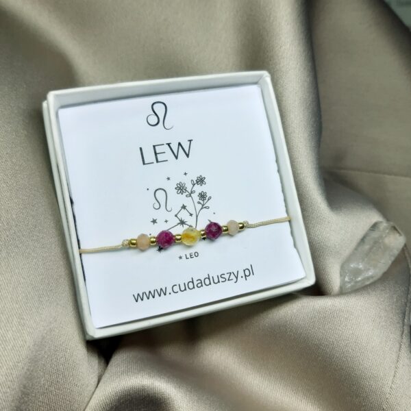 Zodiak LEW cytryn, rubin, kamień słonecznym