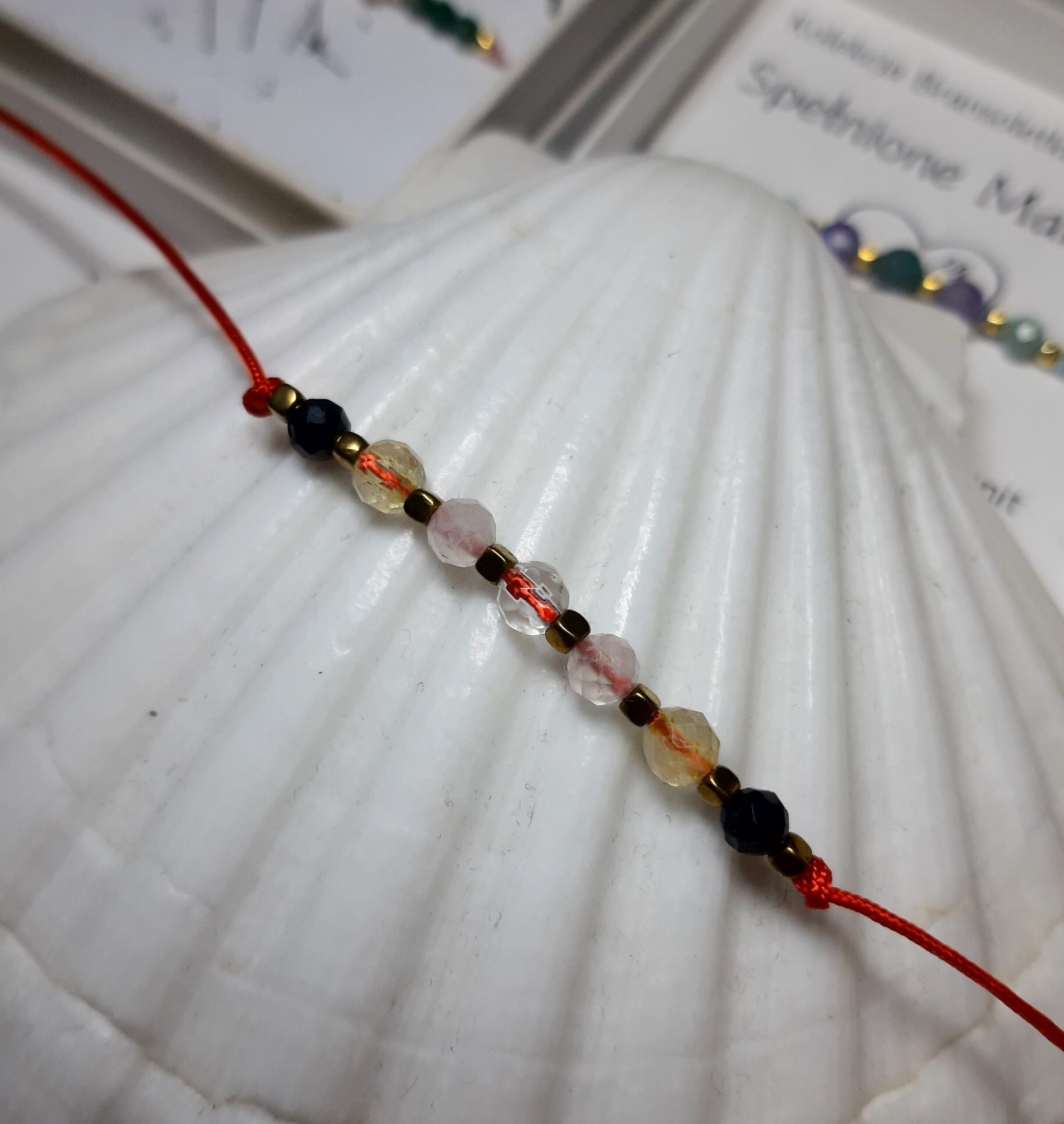 Bransoletka personalizowana, turmalin, cytrym, kwarc różowy, krysztal górskim, hematyt. - obrazek 2