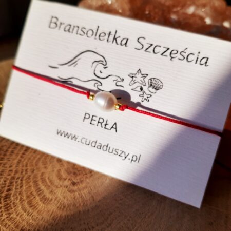 Bransoletka Szczęścia na Czerwonym Sznurku z Perełką