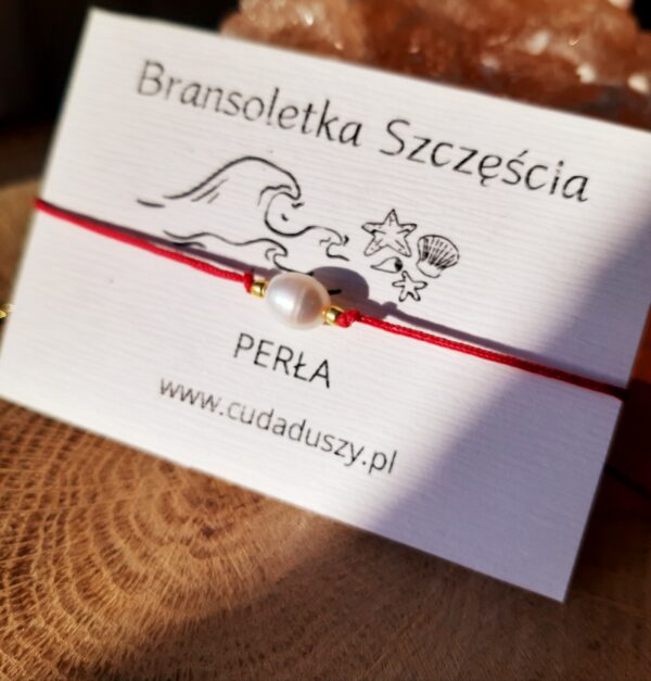Bransoletka Szczęścia na Czerwonym Sznurku z Perełką