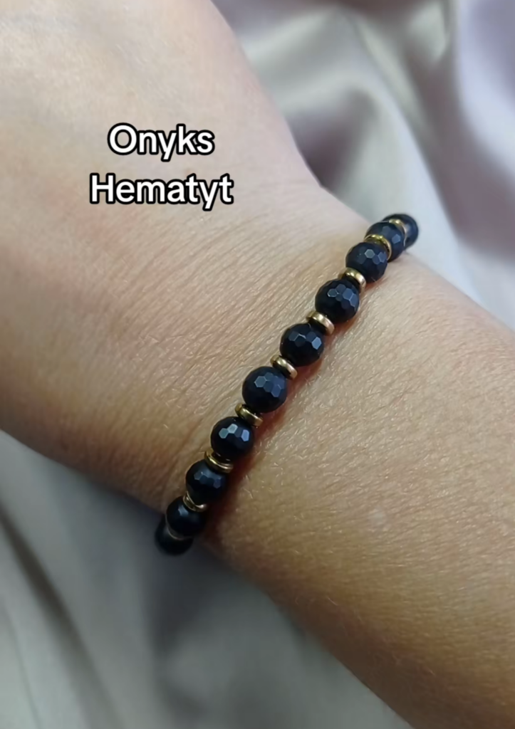 Bransoletka z Onyksem, Hematytem.